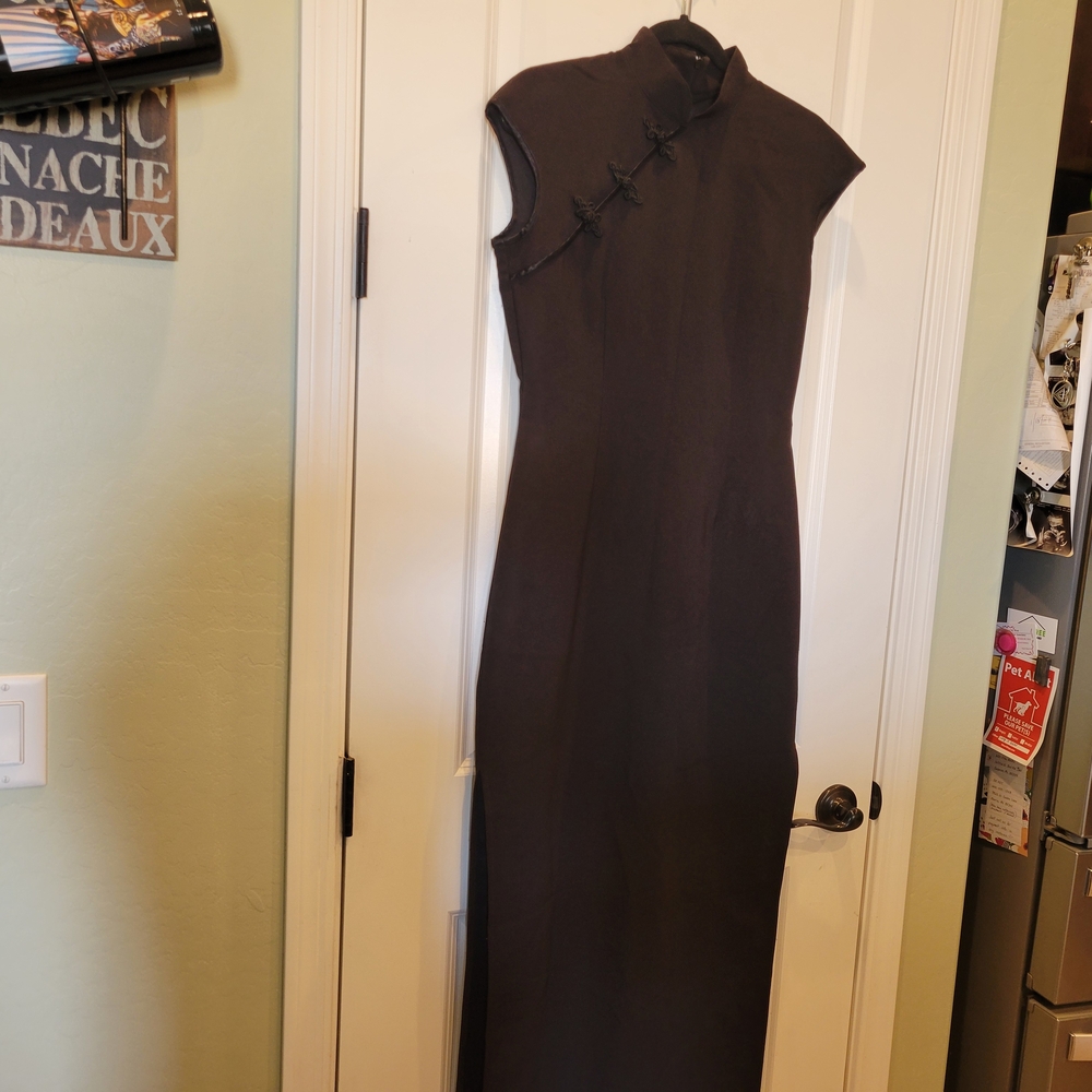 Cheongsam Elegant Black Sleeveless Dress